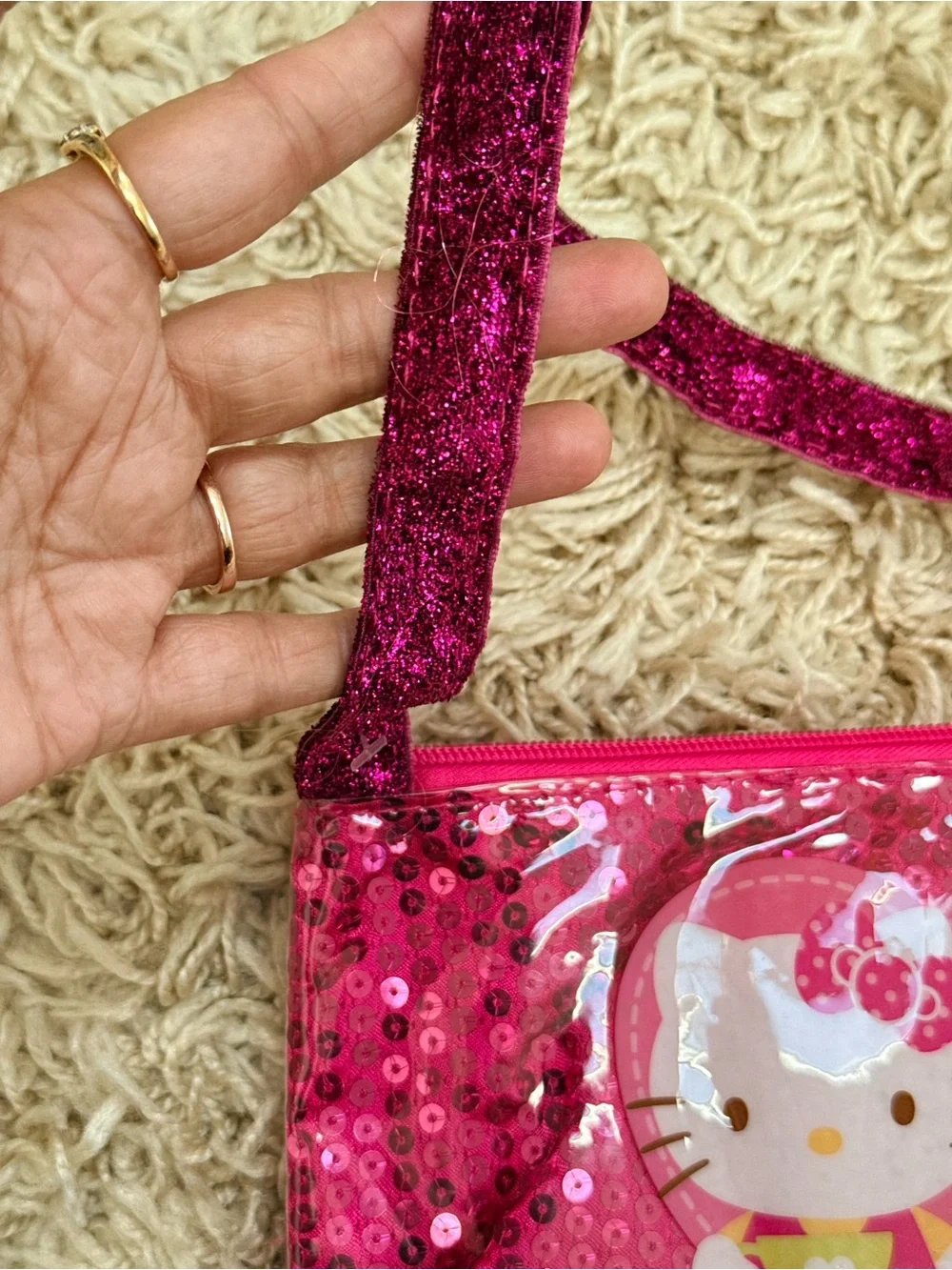 Hello Kitty Pink Sequin Shoulder Bag – Cute Sparkly Kids Purse Gift
